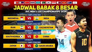 Jadwal 8 Besar AVC u20 2024 Putra Hari Ini  Indonesia Vs India  Top Skor avc2024 [upl. by Hannover]