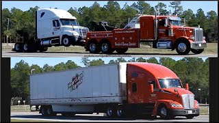 Truckspotting Peterbilt Heavy Duty Wrecker Kenworth T680 Heartland Express 102424 [upl. by Howlend]