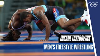 10 minutes of insane takedowns in mens freestyle wrestling 🤼‍♀️ 💪 [upl. by Gehman]