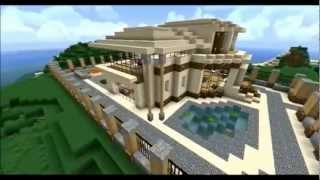 Modern Minecraft Mansion  Map Download [upl. by Eetnwahs]