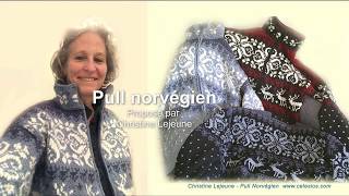 0016 – PULL NORVÉGIEN JACQUARD Présentation du modèle  pull ou gilet [upl. by Merl]