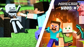 MINECRAFT N00B 7  ATTACK OF THE MOBS [upl. by Havener944]