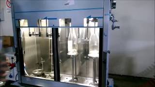 Riempitrice isobarica semiautomatica  semiauto counterpressure filler [upl. by Laleb]