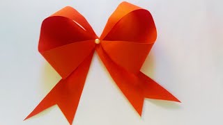 How To Make Bow Out Of Paper  Easy Paper Bow  Diy Craft  Decorations [upl. by Nnaitsirhc]