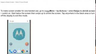 ☑️ Moto Z Force Swipe to Shrink Screen [upl. by Ecaidnac742]