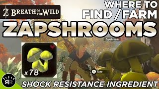 Zelda Breath of the Wild  Where to FindFarm Zapshroom Shock Resistance Ingredient [upl. by Biagio]