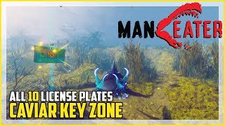 Maneater Caviar Key All License Plate Locations Guide [upl. by Raynata]