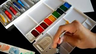 Winsor amp Newton Watercolor Filling up Paint Pans [upl. by Ennylcaj819]