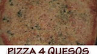 Como hacer pizza casera  Pizza cuatro quesos [upl. by Aivartal]