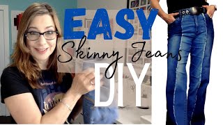 EASY DIY Skinny jeans to wideleg jeans UPCYCLE [upl. by Netloc]