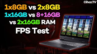 1x8GB vs 2x8GB vs 1x16GB vs 816GB vs 2x16GB RAM FPS Test Acer Nitro 16 R5 7535HS RTX4050 [upl. by Idnac279]