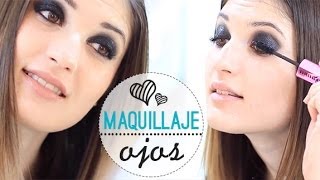 Maquillaje de ojos ahumado en negro brillante  Smokey eyes [upl. by Stoffel]