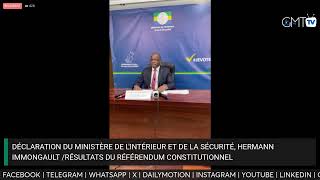 🔴Direct 🎥 Déclaration dHermann Immongault Ministre de lIntérieur et de la Sécurité [upl. by Cleti]