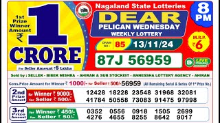 Lottery Result Today 8pm 13112024  Official  Sikkim Lottery [upl. by Cindy]