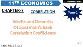 Merits and Demerits of Spearmans Rank Correlation Coefficient Correlation Class11 Statistics [upl. by Broddie]