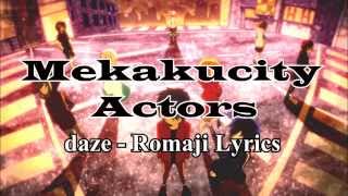 Mekakucity Actors Opening Full daze Romaji Lyrics [upl. by Eidod]