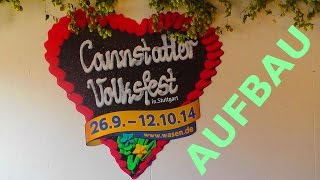 AUFBAU Cannstatter WasenVolksfest Stuttgarterste Eindrücke von Europas zweitgrößtem Volksfest [upl. by Aynam]