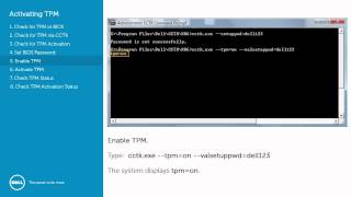 Dell Client Configuration Toolkit CCTK  Activating the TPM [upl. by Romeo]