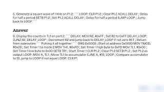 Write an 8051 assembly program to use Counter 1 in mode 2 and after 10 number of counts on TL1 gene [upl. by Farmelo488]