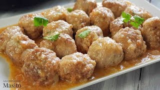 Albondigas en salsa española las albondigas de la abuela receta facil de cocina [upl. by Readus]