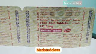 Folvite tablet folic acid tablet 5mg uses side effects complete info [upl. by Cyma630]