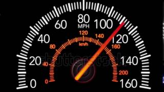 Car speedometer and moving pointer on a black screen background 4k animation [upl. by Annatsirhc]