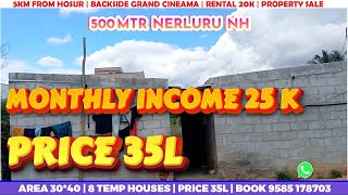 5KM HOSUR  RENTAL INCOME 25K  WEST  TVS COMPANY  GRAND CINEAMA  NERLURU NH  BOOK 9585 178703 [upl. by Alihs646]