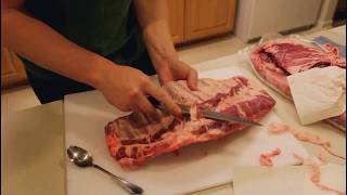 How to Trim Pork Spare Ribs St Louis Style Cut [upl. by Hametaf]