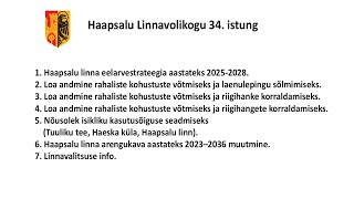 Haapsalu Linnavolikogu istung 25102024 [upl. by Kinney]