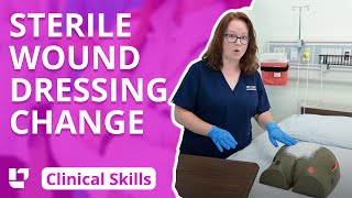 Sterile Wound Dressing Change  Clinical Nursing Skills  LevelUpRN [upl. by Ecirtaemed]