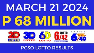 Lotto Result March 21 2024 9pm PCSO [upl. by Jotham]