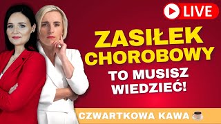 ☕LIVE CZWARTKOWA KAWA Z AGATĄ Ustalanie podstawy wymiaru zasiłku chorobowego [upl. by Jelena]