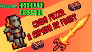 Terraria  Como fazer a espada de fogo  Espada Volcano terraria terrariagameplay [upl. by Leviram]