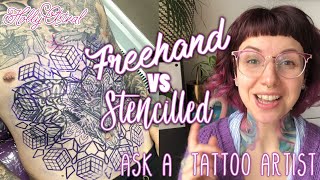 Freehand VS stencil Ask a Tattoo Artist [upl. by Lipkin]