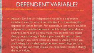 Independent  Dependent Variables [upl. by Skeie119]