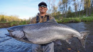 Alaska King Salmon River Fishing CATCH CLEAN COOK [upl. by Ahsla]