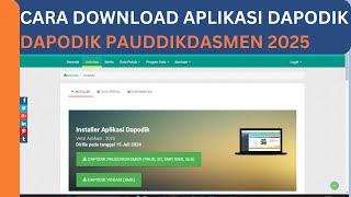 CARA DOWNLOAD APLIKASI DAPODIK PAUD TK SD SMP SMA PAUDDIKDASMEN [upl. by Malchus]