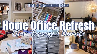 HOME OFFICE REFRESH  OFFICE CLEAN ORGANIZE amp DECORATE  OFFICE ORGANIZATION [upl. by Bartholomeus]