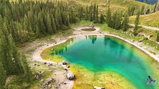 Lago Di Carezza  Karersee  Dolomites  SüdTyrol  4K Scenic Relaxation Film With Calming Music [upl. by Maiah518]