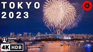 Tokyo Year End Fireworks 2023  4K HDR Spatial Audio [upl. by Oeak]