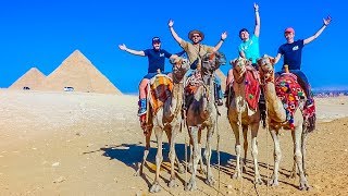 RIDING CAMELS AT THE GREAT PYRAMIDS [upl. by Llerat251]