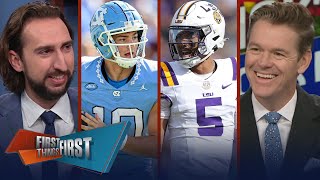 Patriots select Daniels Maye ridiculed LAC trade up Nick’s Mock Draft  NFL  FIRST THINGS FIRST [upl. by Gianni]