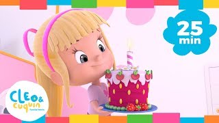 Cumpleaños Feliz y más canciones infantiles con Cleo y Cuquin  Familia Telerin [upl. by Remark]