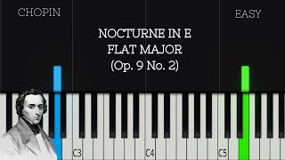 Chopin  Nocturne in E Flat Major Op 9 No 2  EASY Piano Tutorial [upl. by Christabel]