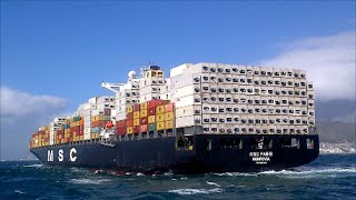 BOARDING LARGE CONTAINER SHIPS IN ROUGH SEAS [upl. by Bea293]