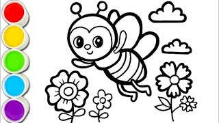 Bee drawing easy ll How to draw honey Step by step ll drawing for competition [upl. by Kahler]