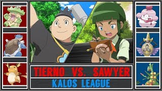 Sawyer vs Tierno Pokémon SunMoon  Kalos LeagueRound of last 16 [upl. by Aerdnaz]