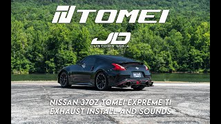 JD Customs USA 370Z  TOMEI ExpremeTi Muffler and YPipe TOMEIUSA RSE Fulltitan 370Z [upl. by Bilbe]