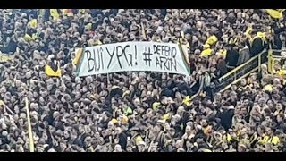 Borussia Dortmund taraftarı ypg pankartı açtı [upl. by Hylton905]