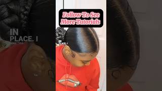 Sleek braided ponytail tutorial Gorgeous You must watch this blackhairstyles [upl. by Benni]